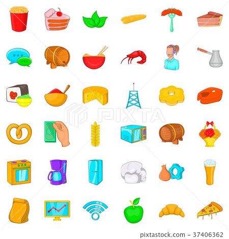 Operator icons set, cartoon style 37406362
