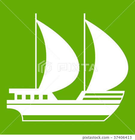 Big yacht icon green - Stock Illustration [37406413] - PIXTA