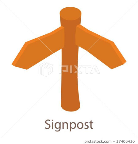 Signpost icon, isometric 3d style - Stock Illustration [37406430] - PIXTA