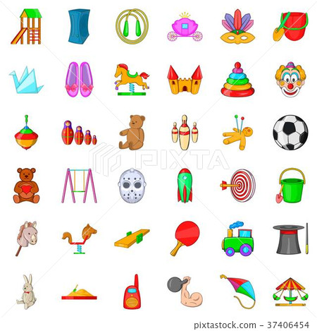 Playground icons set, cartoon style Playground icons set, cartoon style 37406454