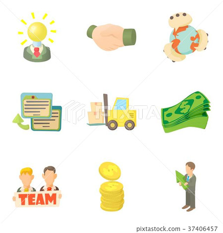 Team business icons set, cartoon style 37406457
