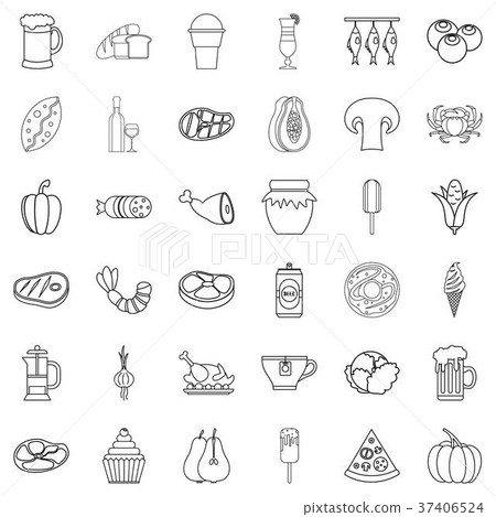 Bottle icons set, outline style 37406524