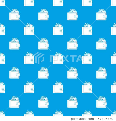 Purse with money pattern seamless blue Purse with money pattern seamless blue 37406770