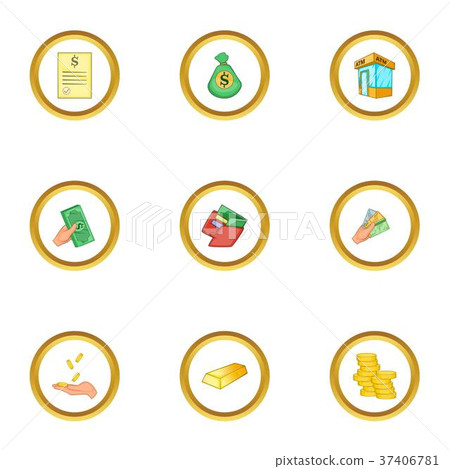 Bank icons set, cartoon style Bank icons set, cartoon style 37406781