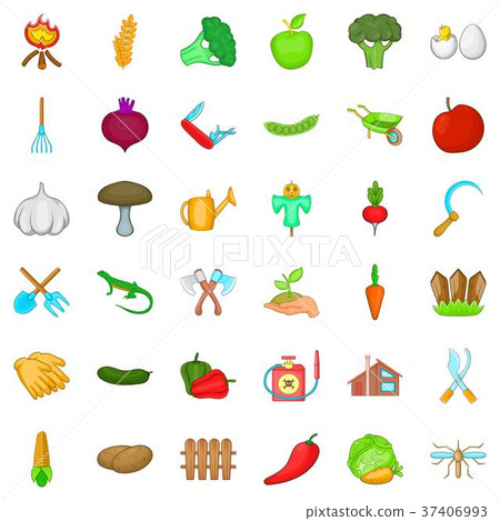 Garden icons set, cartoon style Garden icons set, cartoon style 37406993