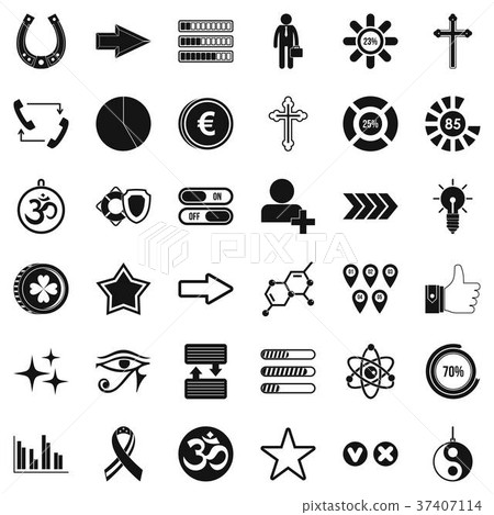 Loading icons set, simple style - Stock Illustration [37407114] - PIXTA