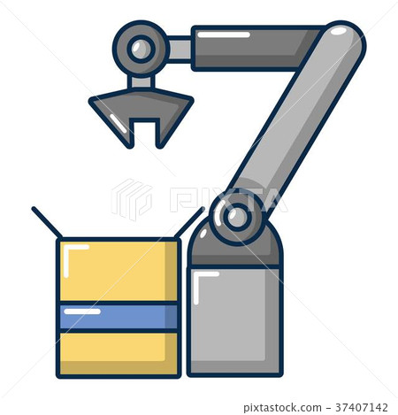 Robot Factory Icon Cartoon Style Stock Illustration