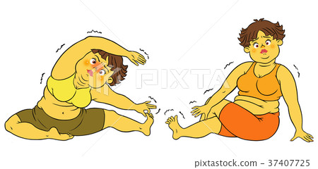打飲食瑜伽的Chattery婦女 打飲食瑜伽的Chattery婦女 37407725