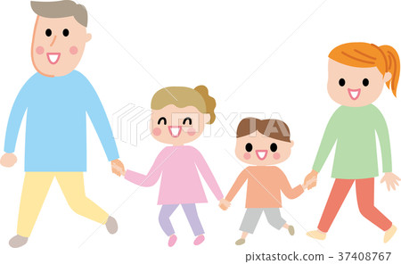 Family outing hand in hand illustration Family outing hand in hand illustration 37408767