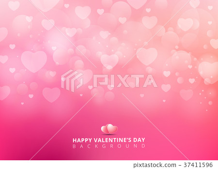 Happy valentines day with shining heart bokeh 37411596