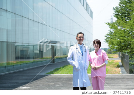 Medical staff outdoors Medical staff outdoors 37411726