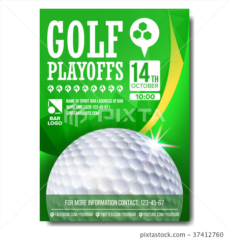 Golf Poster Vector. Design For Sport Bar Promotion Golf Poster Vector. Design For Sport Bar Promotion 37412760