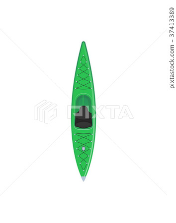 Plastic green kayak isolated icon Plastic green kayak isolated icon 37413389