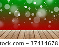 Wood table with red and green color background . 37414678