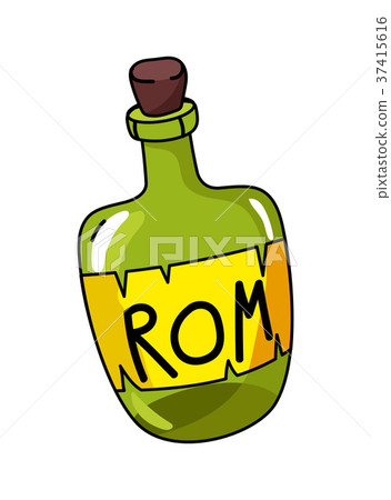 Bottle of rum vector icon 37415616