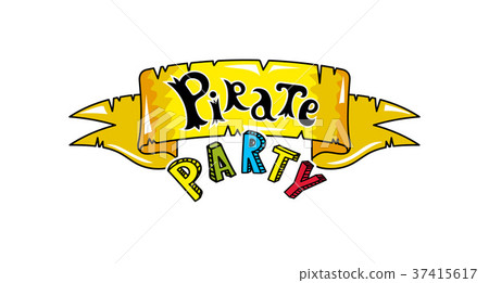 Pirate party signboard vector icon Pirate party signboard vector icon 37415617