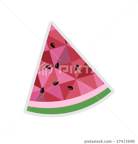 Watermelon slice isolated vector icon Watermelon slice isolated vector icon 37415690