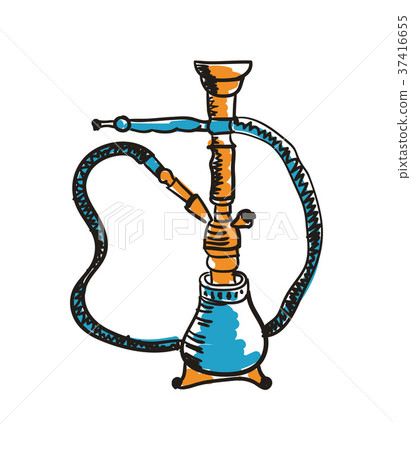 Ancient hookah hand drawn icon Ancient hookah hand drawn icon 37416655