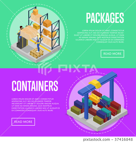 Delivery packing and cargo containers set Delivery packing and cargo containers set 37416848
