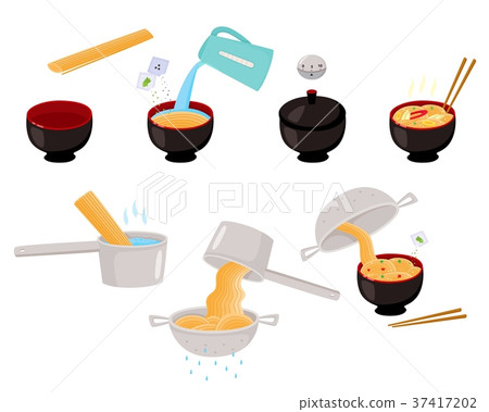 Asian, Chinese, Japanese noodle cooking 37417202