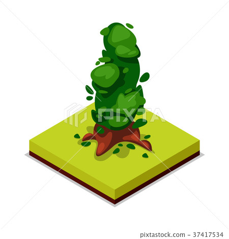 Green decorative tree isometric 3D icon Green decorative tree isometric 3D icon 37417534
