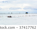 Landscape fishing cottage in sea . 37417762