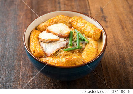Hot Curry Laksa Noodles Asian food Hot Curry Laksa Noodles Asian food 37418066