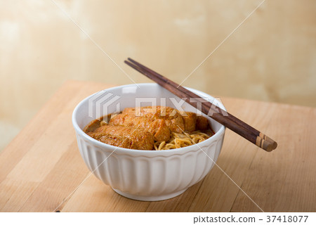 Hot and Spicy Curry Laksa Noodles cuisine 37418077