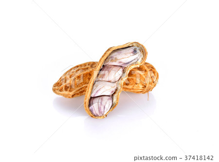 Peanuts on white background Peanuts on white background 37418142