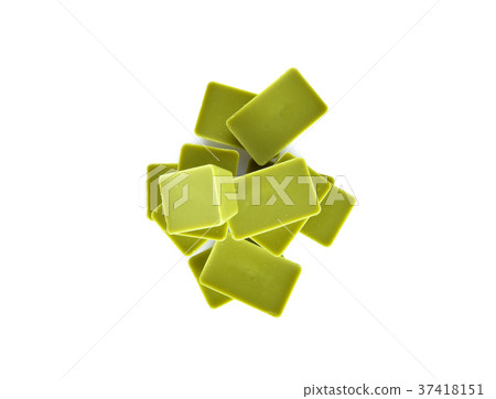 Green Tea Chocolate on White Background Green Tea Chocolate on White Background 37418151