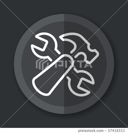 tools gray icon flat concept 37418311