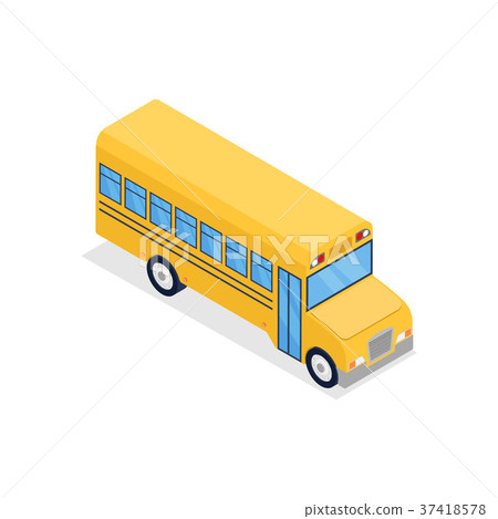 Yellow bus isolated isometric 3D icon Yellow bus isolated isometric 3D icon 37418578
