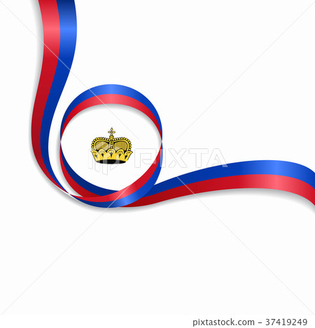 Liechtenstein wavy flag background. Vector 37419249