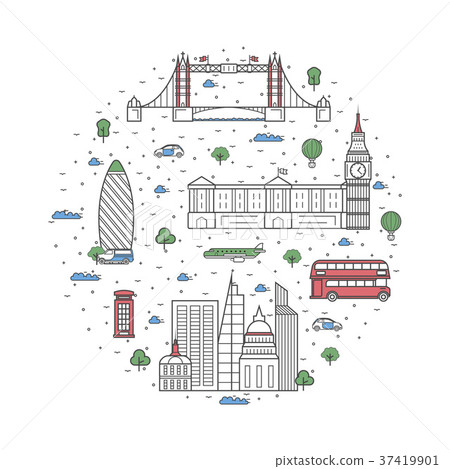 London travel poster in linear style 37419901