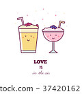 Cocktails. Couple. Vector illustration. 37420162