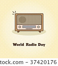 World radio day. Vector illustration of radio. 37420176