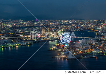 從大阪府政府Sakishima辦事處的夜景 從大阪府政府Sakishima辦事處的夜景 37420249
