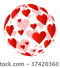 Sphere formed of hearts 37420360