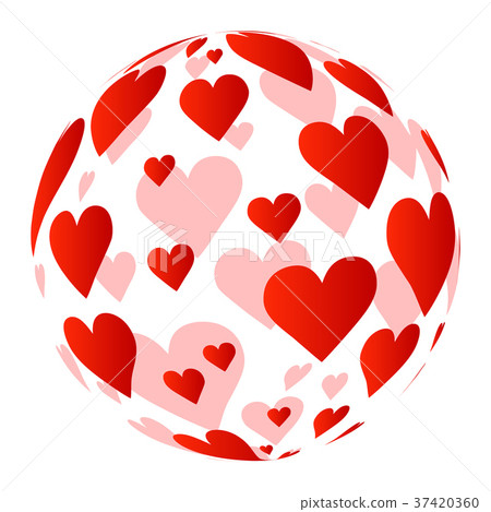 Sphere formed of hearts Sphere formed of hearts 37420360