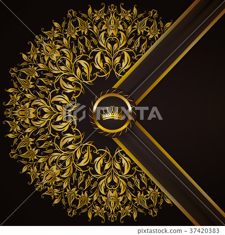 Elegant golden frame banner Elegant golden frame banner 37420383