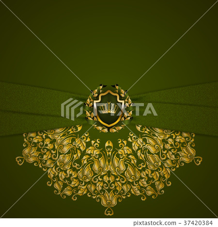 Elegant golden frame banner 37420384