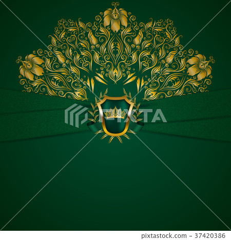 Elegant golden frame banner Elegant golden frame banner 37420386