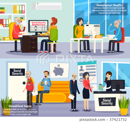 Social Security Orthogonal Banners Social Security Orthogonal Banners 37421732