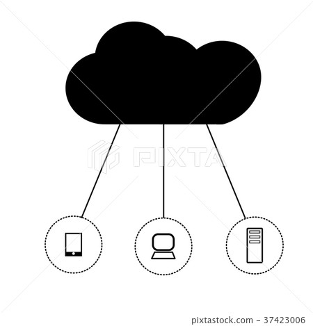 cloud network on white background. cloud network. - Stock Illustration ...