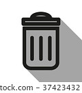 trash icon with long shadow 37423432