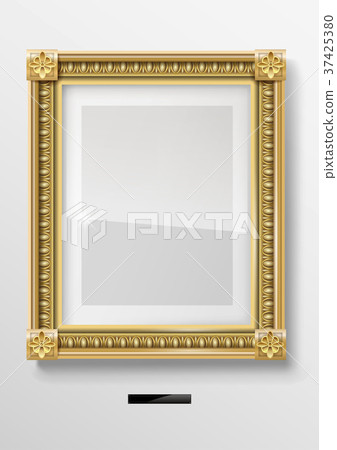 Empty classic portrait painting in gold frame 37425380