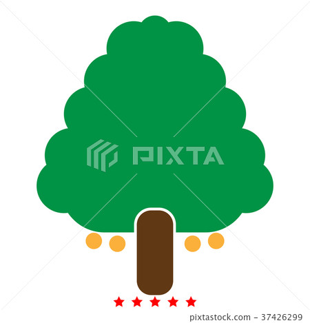 Fruit tree icon Illustration color fill style Fruit tree icon Illustration color fill style 37426299