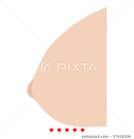 Female breast icon Illustration color fill style 37426306