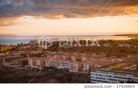 Sunset on Tenerife resort Costa Silencio 37426664