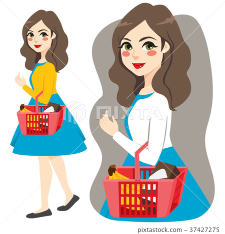 Shopping Market Girl Shopping Market Girl 37427275